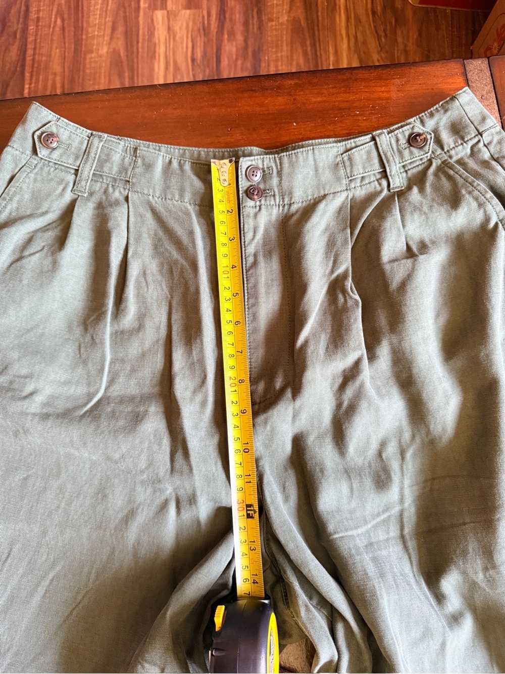 Madewell sage green Harlow wide leg pant linens blend 14 outdoor camp beach - Picture 5 of 7